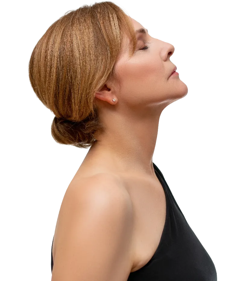 Woman with smooth, firm neck